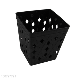 Hot selling black plastic desktop storage basket mini dustbin wholesale