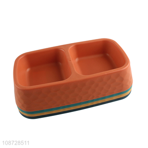 New arrival plastic double pet bowl dog cat water food bowls