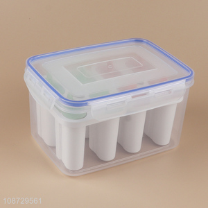 Good quality 8-cavity reusable popsicle mold with lid and bin