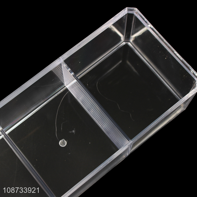 Low price desktop clear makeup cosmetic storage box display stand for sale