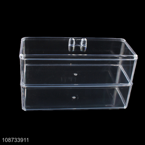 Good price clear double-layer cosmetic makeup storage box for desktop