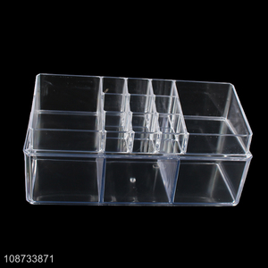 Best selling plastic cosmetic makeup storage box display stand for desktop