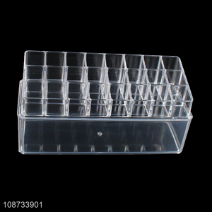 New design clear plastic cosmetic makeup storage box display stand for sale