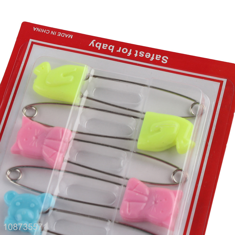 New arrival 6 pieces heady duty plastic head baby diaper pins