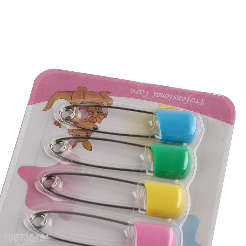 Good price 6 pieces plastic head safety pins baby nappy pins
