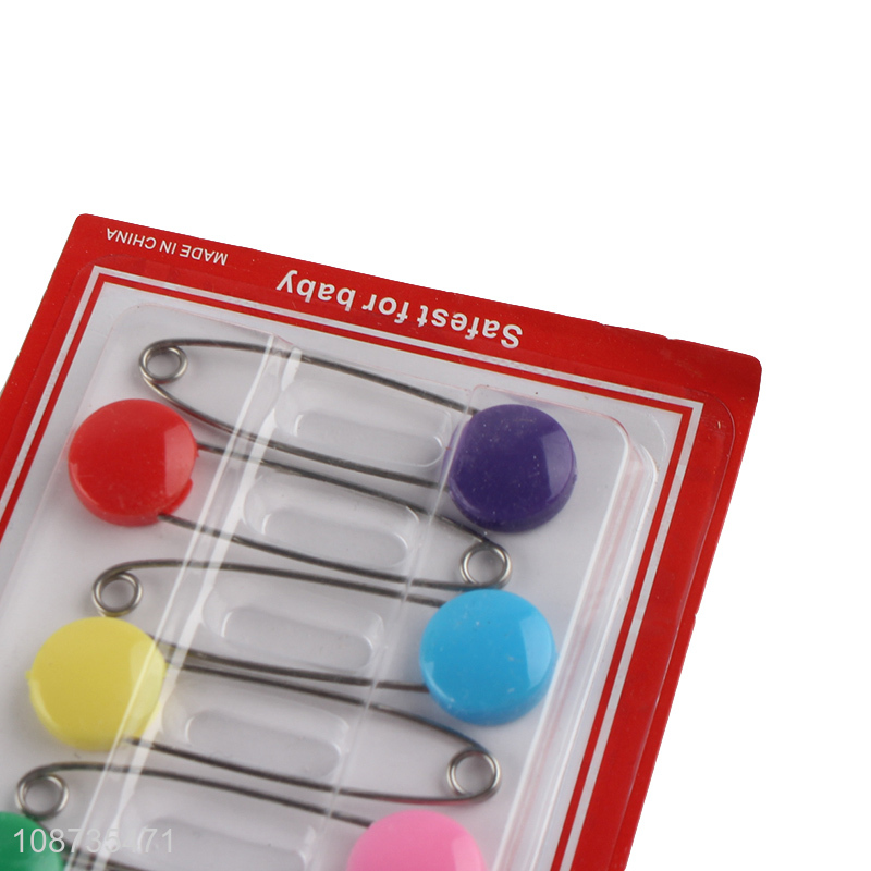 Factory supply 6 pieces baby nappy safety pins cloth diaper pins