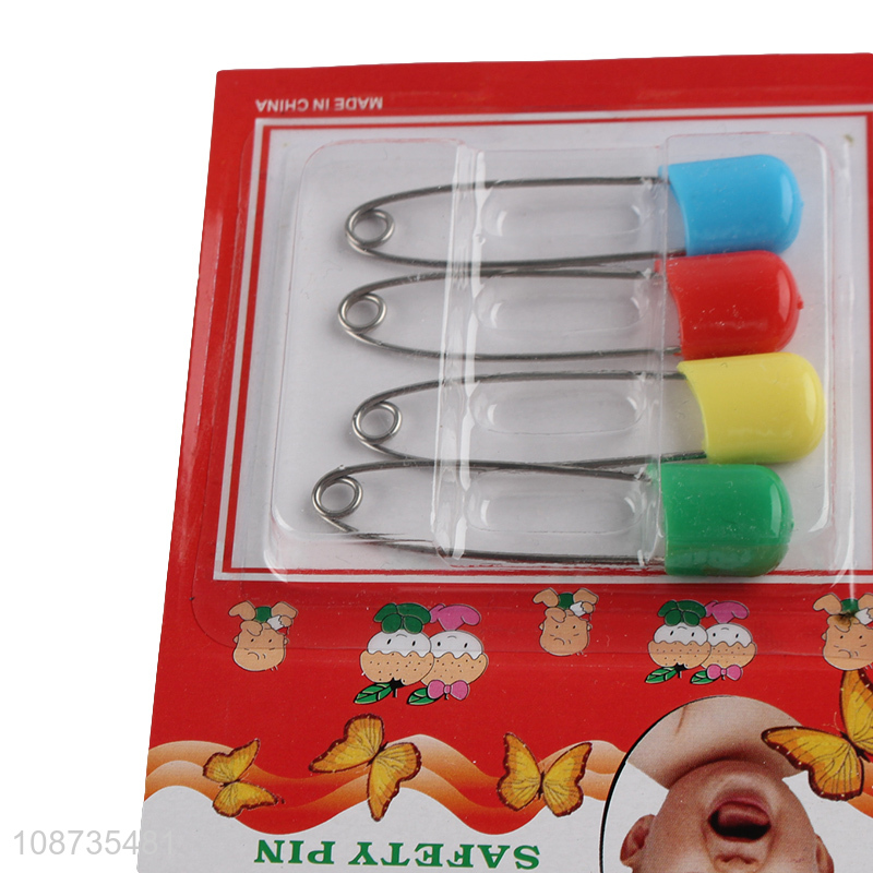 High quality 4 pieces plastic diaper pins baby cloth safey pins