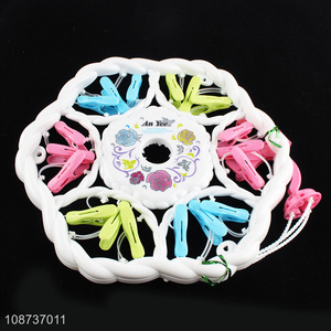 Wholesale folding plastic underwear towel sock drying <em>rack</em> with 18 pegs