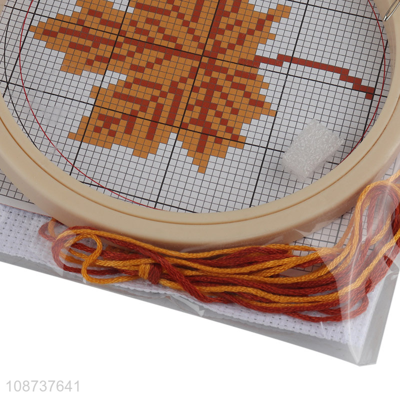 Hot products leaves pattern diy cross stitch kit for adult