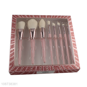 Hot selling 8pcs cosmetic makeup brush set with nylon bristles