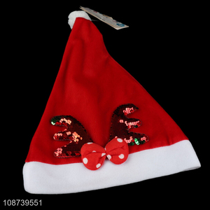 Online Wholesale Non-woven Santa Hat Christmas Hat for Men and Women
