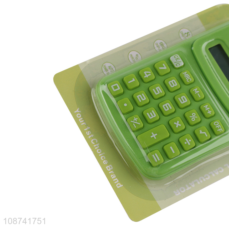 Good sale green plastic school office portable mini calculator