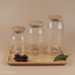 Yiwu market clear glass food container sealed storage jar for sale