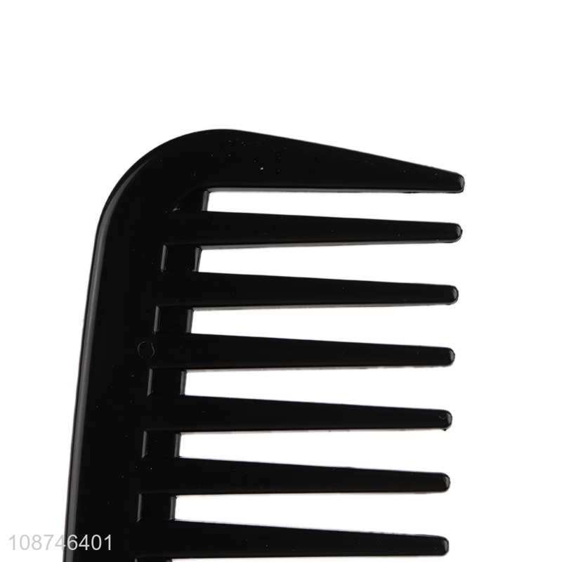 Good selling black wide tooth plastic hair comb for hairdressing tool