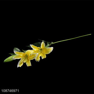 Wholesale 3 head artificial flower realistic lily for indoor outdoor decor