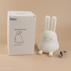 Wholesale bunny shape silicone night light rechargeable night lamp