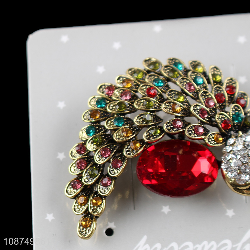 High quality peacock brooch pin alloy animal brooch pin for women