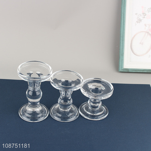 New arrival clear glass candle holder for home decoration