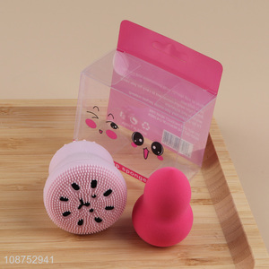 Top selling soft washable beauty egg beauty blender with facial massage brush
