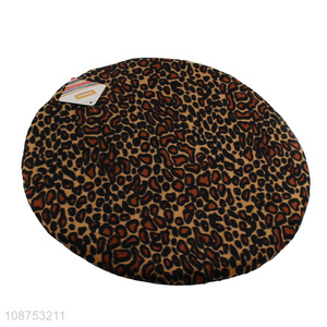 New product anti-slip leopard print bar stool cover round seat cushion