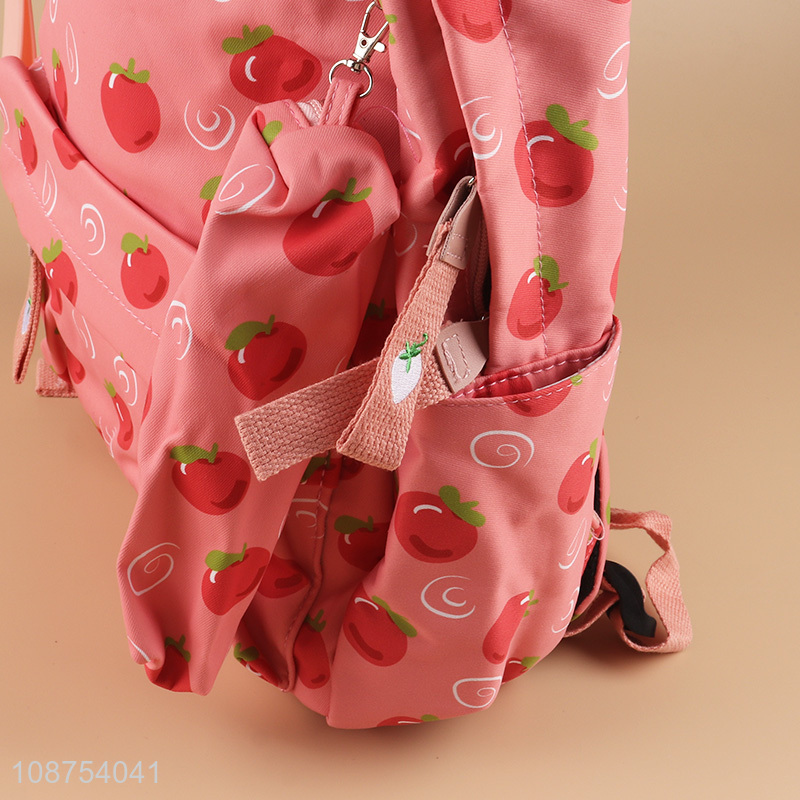 Yiwu market fruits printed waterproof outdoor casual backpack for girls