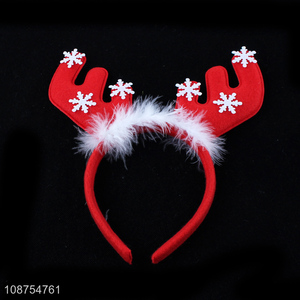 Wholesale Christmas headband reindeer antler hair hoop for adults kids