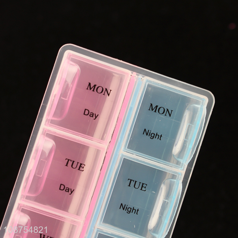 Wholesale 2 times 7-day pill case medicine container box vitamin organizer
