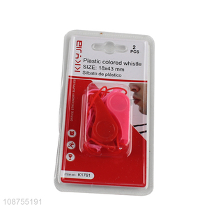 Top quality plastic 2pcs colored whistle set for sale