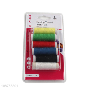Yiwu factory 6pcs colored home sewing thread set