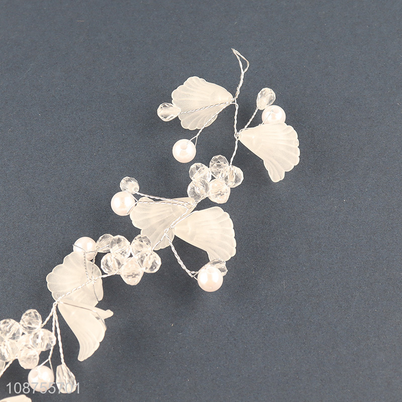 Wholesale bride wedding hair vine pearl flower hair accessories for women