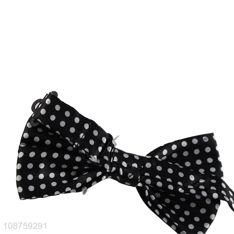 Factory price pre-tied bow tie handmade adjustable polka dot bowtie
