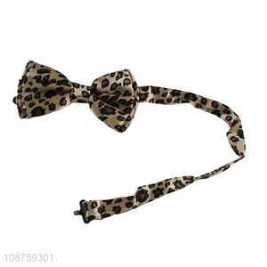 China wholesale pre-tied bow tie adjustable bowties leopard bow tie