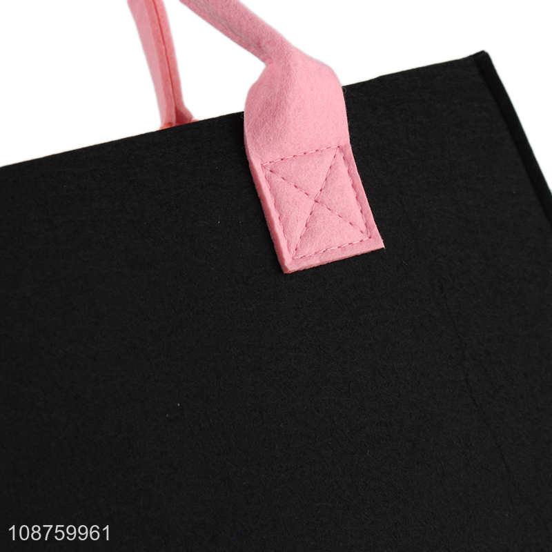 Latest products black lightweight portable tote bag handbag