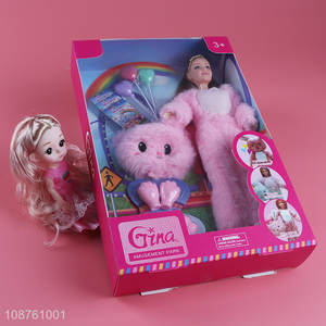 Wholesale 11.5-inch doll & accessories with plush bunny costume