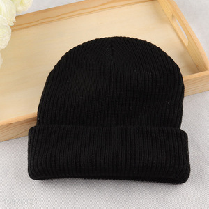 Online wholesale men women winter warm hat custom logo cuff beanie