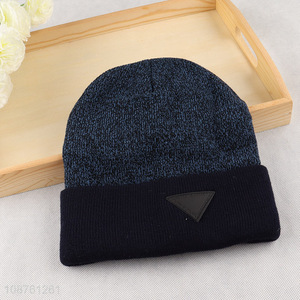 Popular product winter hat cuffed beanie knitted cap for women men