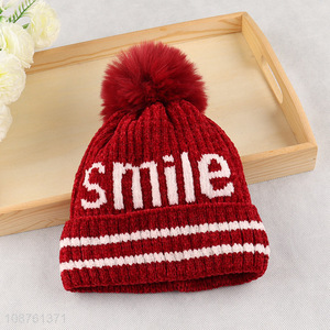 China imports men women winter pompom beanie hat with fleece lining