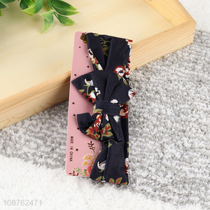 Online wholesale baby headband soft polyester hairband with bow