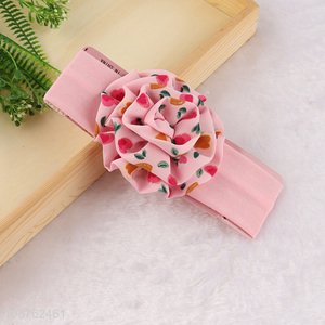 Good quality baby headband soft polyester hairband with flower