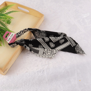 Wholesale triangle bandana headband elastic hair kerchief for women