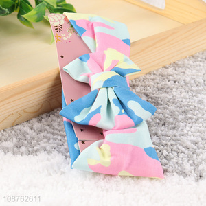 Popular product baby headband soft printed elastic hairband with bow