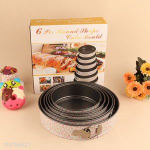 Low price 6pcs round non-stick cake baking pan cake mold set