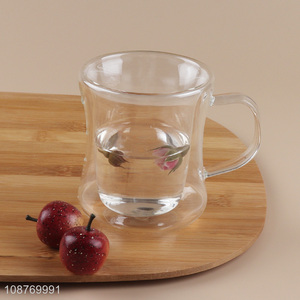 Top quality double-wall glass water cup