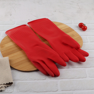Latest products red household gloves cleaning gloves