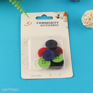 Good quality round mixed color 4-hole resin buttons