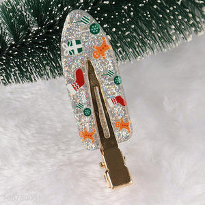 New arrival cute Christmas no bend hair clips
