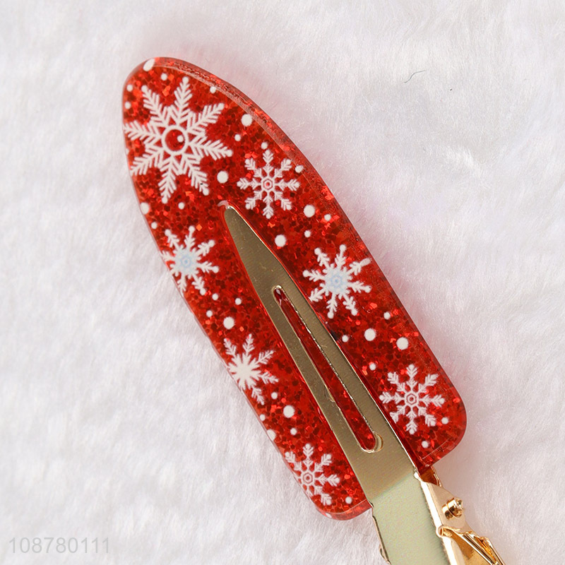 Factory supply cute Christmas no crease hair clips