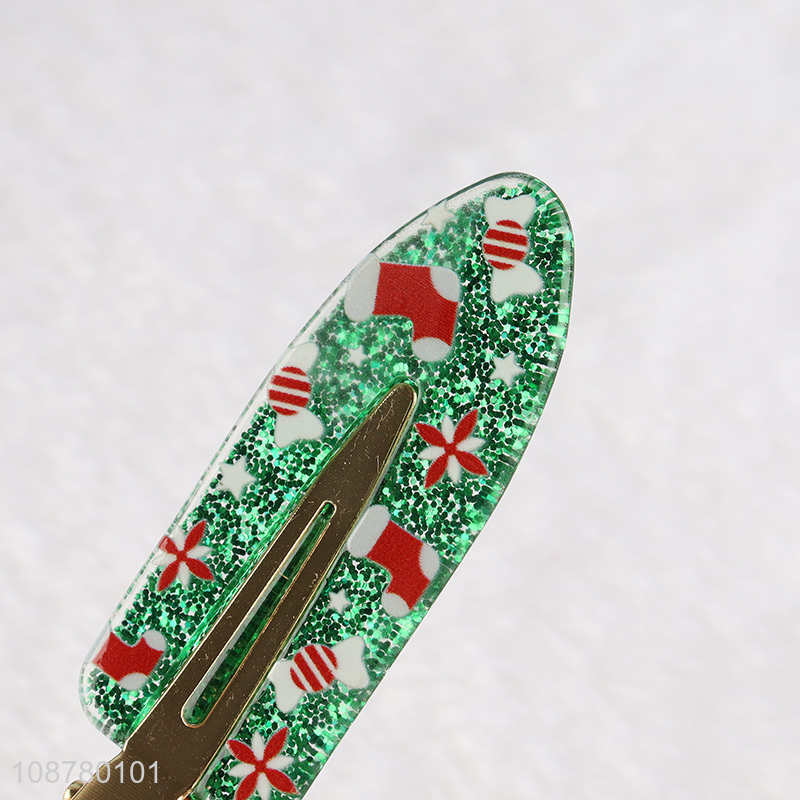 Good quality cute Christmas no bend hair clips