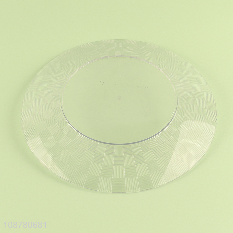 Wholesale round clear plastic serving platters desset plate