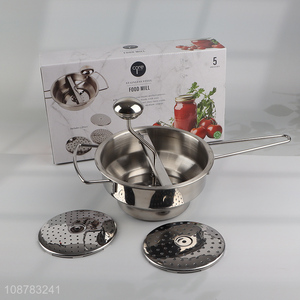 High quality 5-piece stainless steel food mill for jams